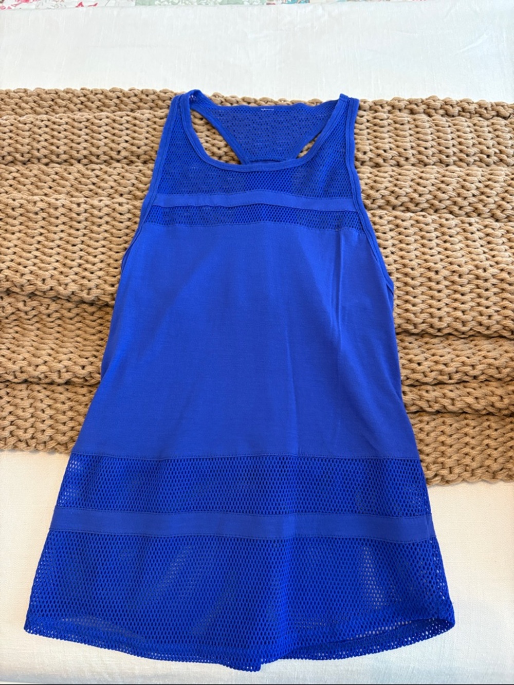 ALO Yoga Royal Blue Mesh Panel Tank Top
